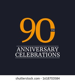 90 Years Anniversary Celebrations Vector Template Design Illustration