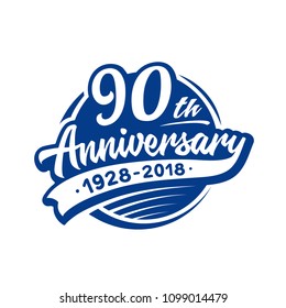 90 years anniversary design template. Vector and illustration. 900th logo.