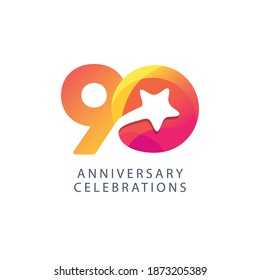 90 years anniversary design template.