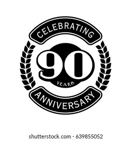 90 years anniversary design template. Vector and illustration. Anniversary logo.