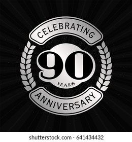 90 years anniversary design template. Vector and illustration. Anniversary logo.
