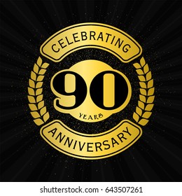 90 years anniversary design template. Vector and illustration. Anniversary logo.