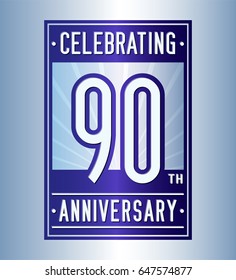 90 years anniversary design template. Vector and illustration.