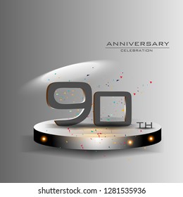 90 years anniversary design vector templates and illustrations, concepts in the future by giving a sci fi feel effect