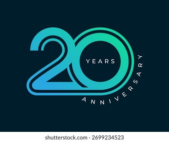 90 Years Anniversary design vector illustration. Unique 90 years logo design template. In modern color