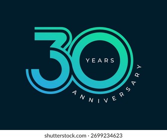 90 Years Anniversary design vector illustration. Unique 90 years logo design template. In modern color