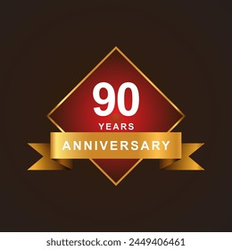 90 years anniversary elebration 3d vector template design illustration