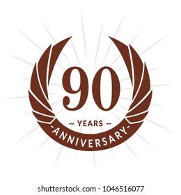 90 years anniversary. Elegant anniversary design. 90 years logo.