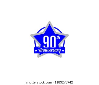 90 years anniversary emblem, Anniversary icon or label, 90 years celebration and congratulation design element, Vector illustration