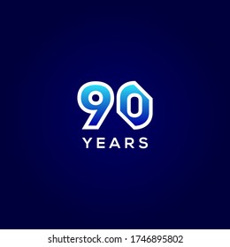 90 Years Anniversary Gradient Number Vector Design