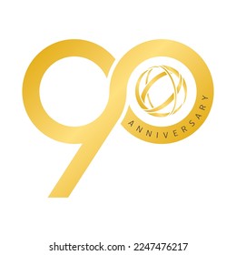 90 years anniversary infinity, design concept logo vector.