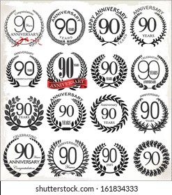 90 Years Anniversary Laurel Wreath, Set