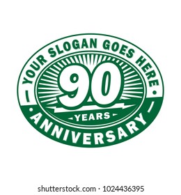 90 years anniversary. Anniversary logo design.