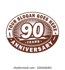 90 years anniversary. Anniversary logo design.