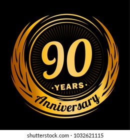 90 years anniversary. Anniversary logo design. 90 years logo.