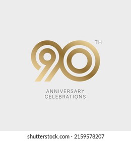 90 years anniversary logo design on white background for celebration event. Emblem of the 90th anniversary.