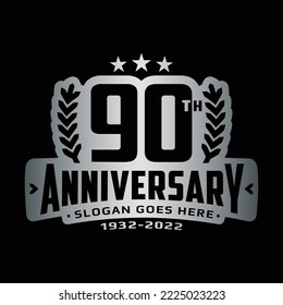 90 years anniversary logo design template. 90th anniversary celebration logotype. Vector and illustration.