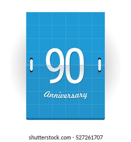 90 Years Anniversary Logo Designed like Flip Calendar