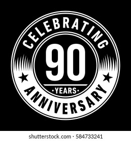 90 years anniversary logo template. Vector and illustration.
