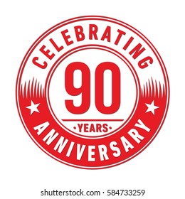 90 years anniversary logo template. Vector and illustration.