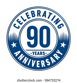 90 years anniversary logo template. Vector and illustration.