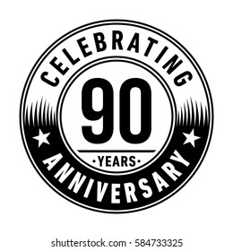 90 years anniversary logo template. Vector and illustration.