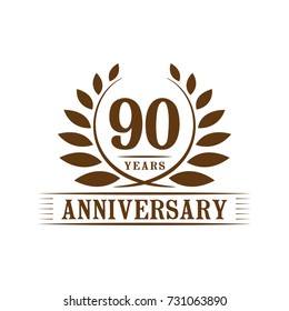 90 Years Anniversary Logo Template. 