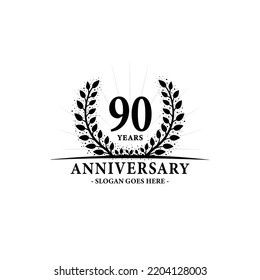 Logo del 90 aniversario. Vector e ilustración.