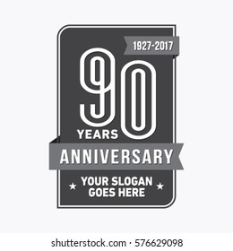 90 years anniversary logo. Vector and illustration.