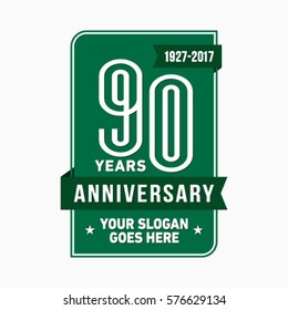 90 years anniversary logo. Vector and illustration.