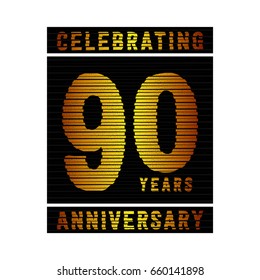 90 years anniversary logo. Vector and illustration.