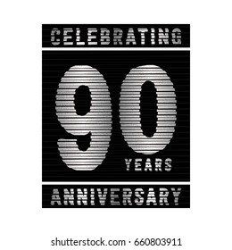 90 years anniversary logo. Vector and illustration.
