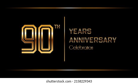 90 Years Anniversary logotype. Anniversary celebration template design for booklet, leaflet, magazine, brochure poster, banner, web, invitation or greeting card. Vector illustrations.