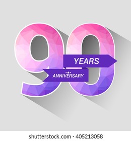 90 Years Anniversary with Low Poly Design