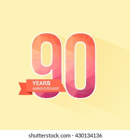 90 Years Anniversary with Low Poly Design