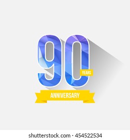 90 Years Anniversary with Low Poly Design