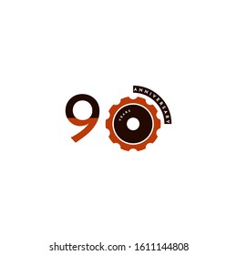 90 Years Anniversary Template Design. Vector Eps 10