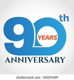 90 years anniversary Template logo