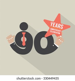 90 Years Anniversary Typography Design Vector Illustration