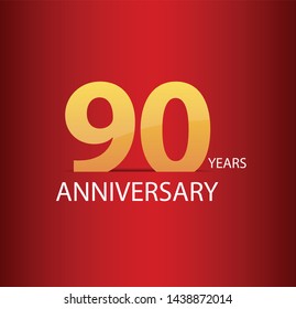 90 years anniversary vector, style  for celebration, logo template