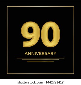90 years anniversary vector, style  for celebration, logo template