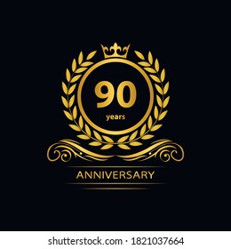 90 years anniversary vector, style  for celebration, logo template