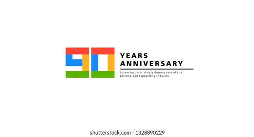90 Years Anniversary Vector Template Design Illustration.