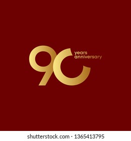 90 Years Anniversary Vector Template Design Illustration