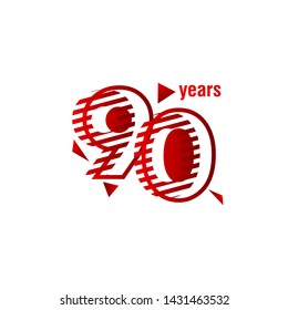 90 Years Anniversary Vector Template Design Illustration