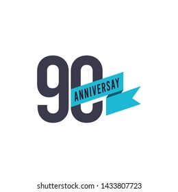90 Years Anniversary Vector Template Design Illustration