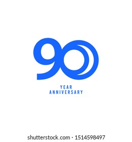 90 Years Anniversary Vector Template Design Illustration