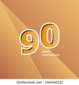 90 Years Anniversary Vector Template Design Illustration