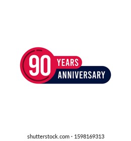 90 Years Anniversary Vector Template Design Illustration