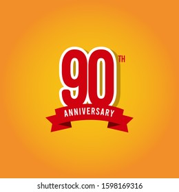 90 Years Anniversary Vector Template Design Illustration